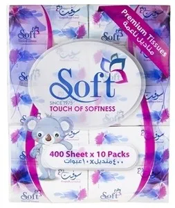 سوفت مناديل وجه 400 منديل 10 علب