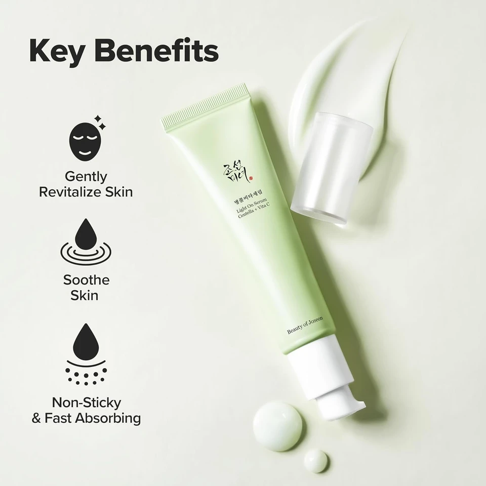 Beauty of Joseon Light On Serum Vitamin C Centella Dark Spot Fine Lines Pigmentation Correcting Serum, Hydrating Moisturizer, Korean Skin Care for Men and Women, 30ml