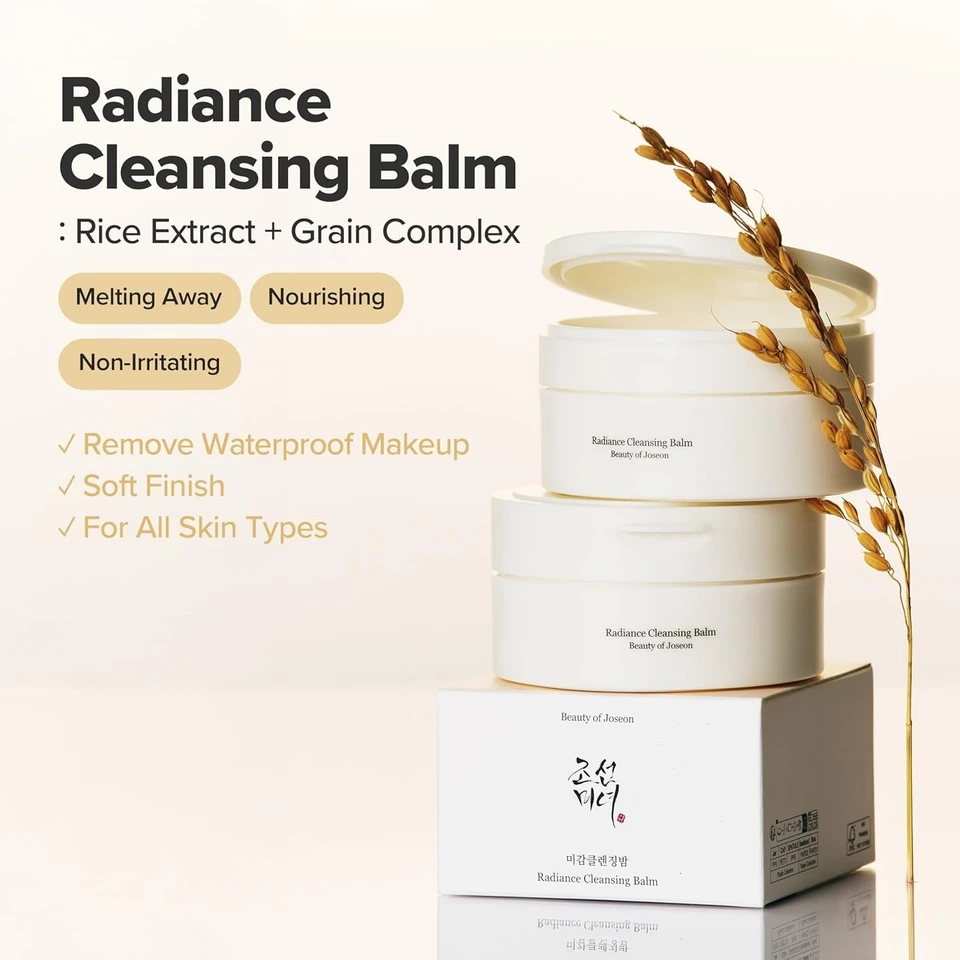 Beauty of Joseon Radiance Cleansing Balm Makeup, Sunscreen, Pore Cleanser for Sensitive Acne Skin. Korean Skincare for Men and Women 100ml