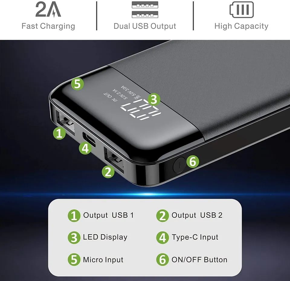Veger 10000 mAh Power Bank with Display