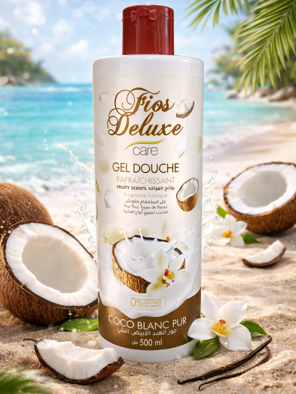 جل دوش جوز الهند الابيض النقي حجم 500مل