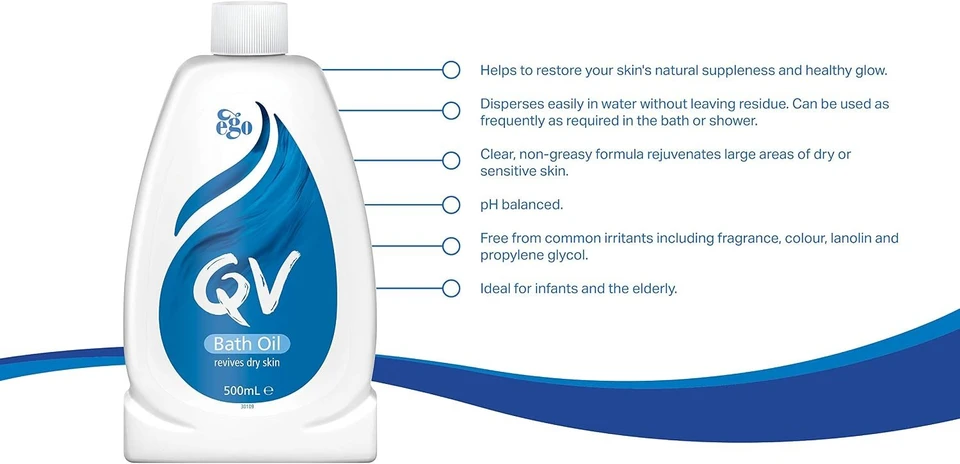 QV Bath Oil, to manage dry skin conditions 500ml