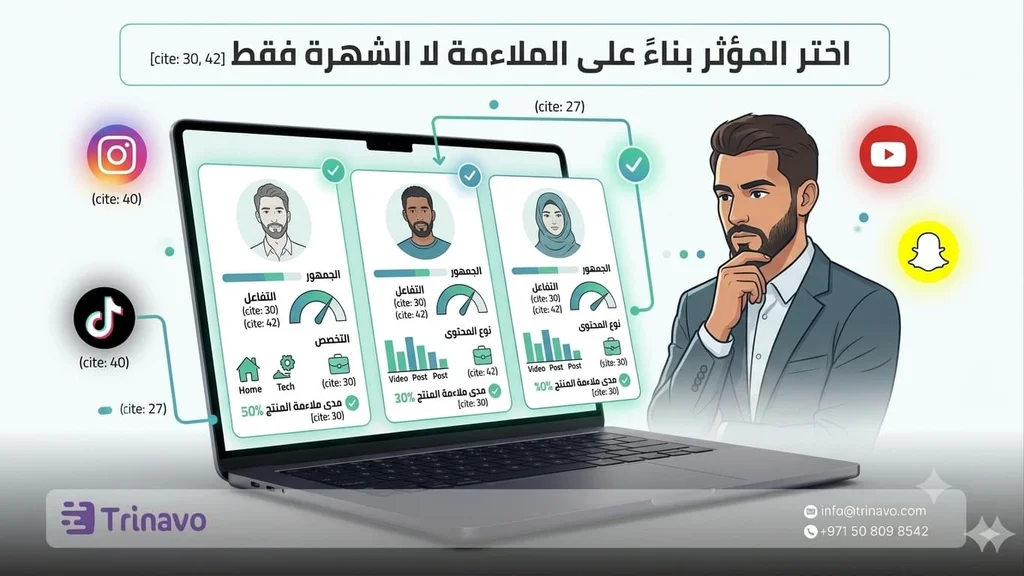 صاحب متجر إلكتروني يقارن بين عدة مؤثرين 