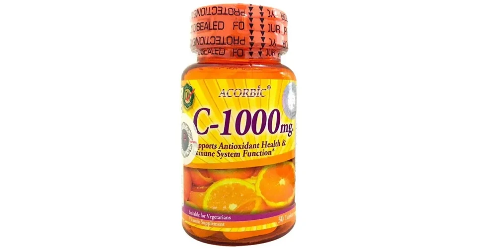 Acorbic Vitamin C-1000mg Tablets – High Strength Antioxidant & Immune Support (30 Tablets)