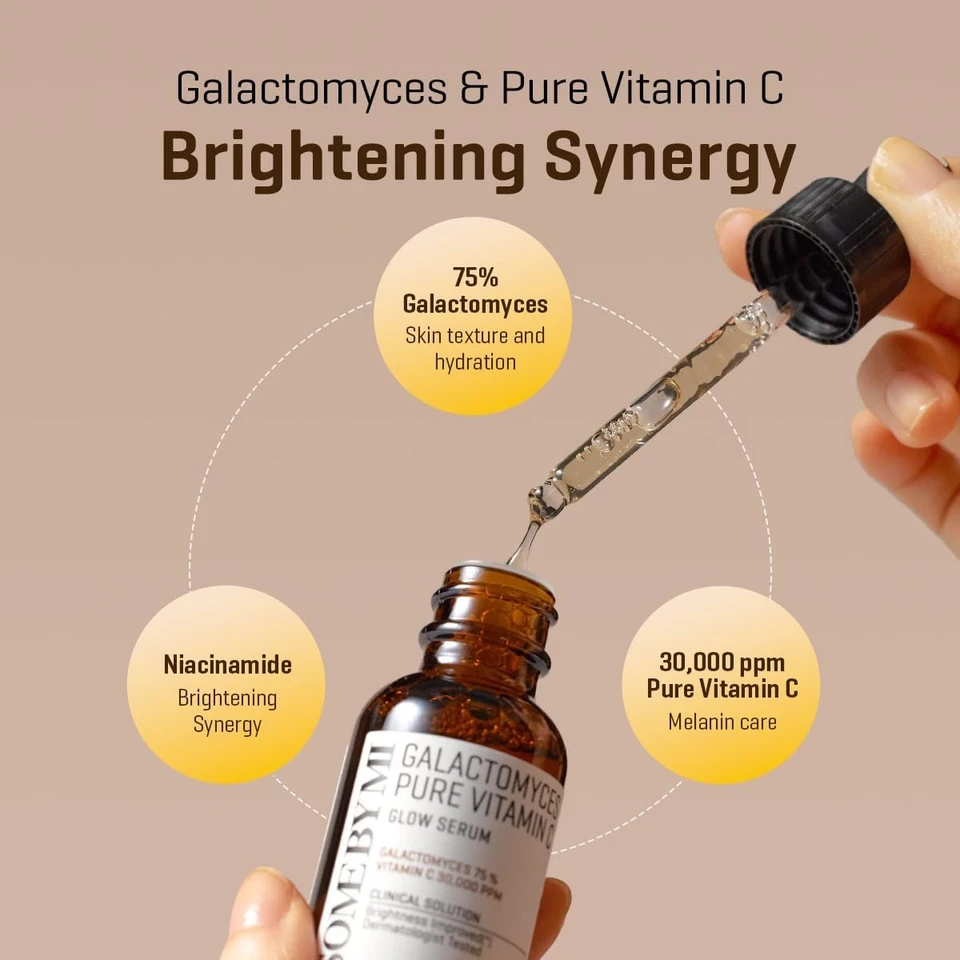 Some By Mi Galactomyces Pure Vitamin C Glow Serum | 30Ml | Daily Brightening Vitamin C Serum For Glass Skin | Improvement Of Skin Texture & Elasticity