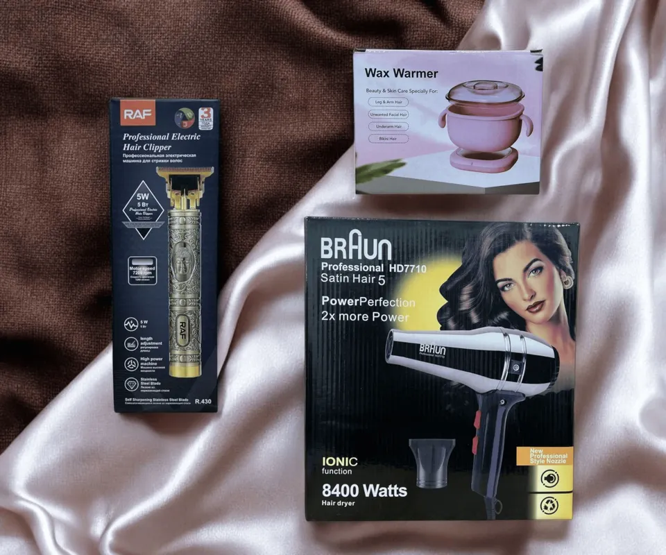 تشكيلة شسوار ومكينة حلاقة وجهاز ازاله الشمع  شسوار