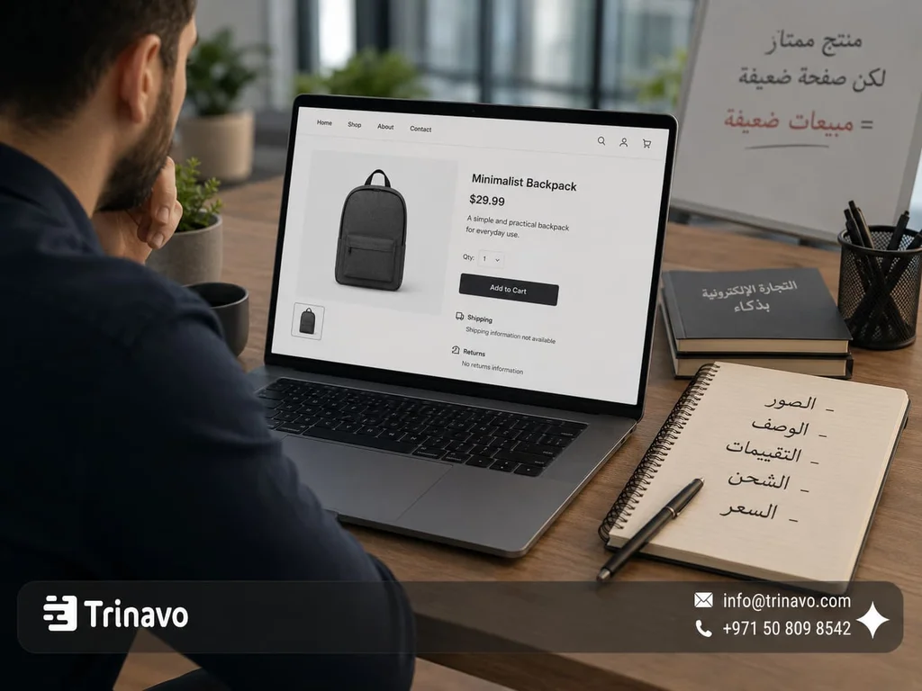صفحة المنتج لا تبيع حتى لو كان المنتج جيداً