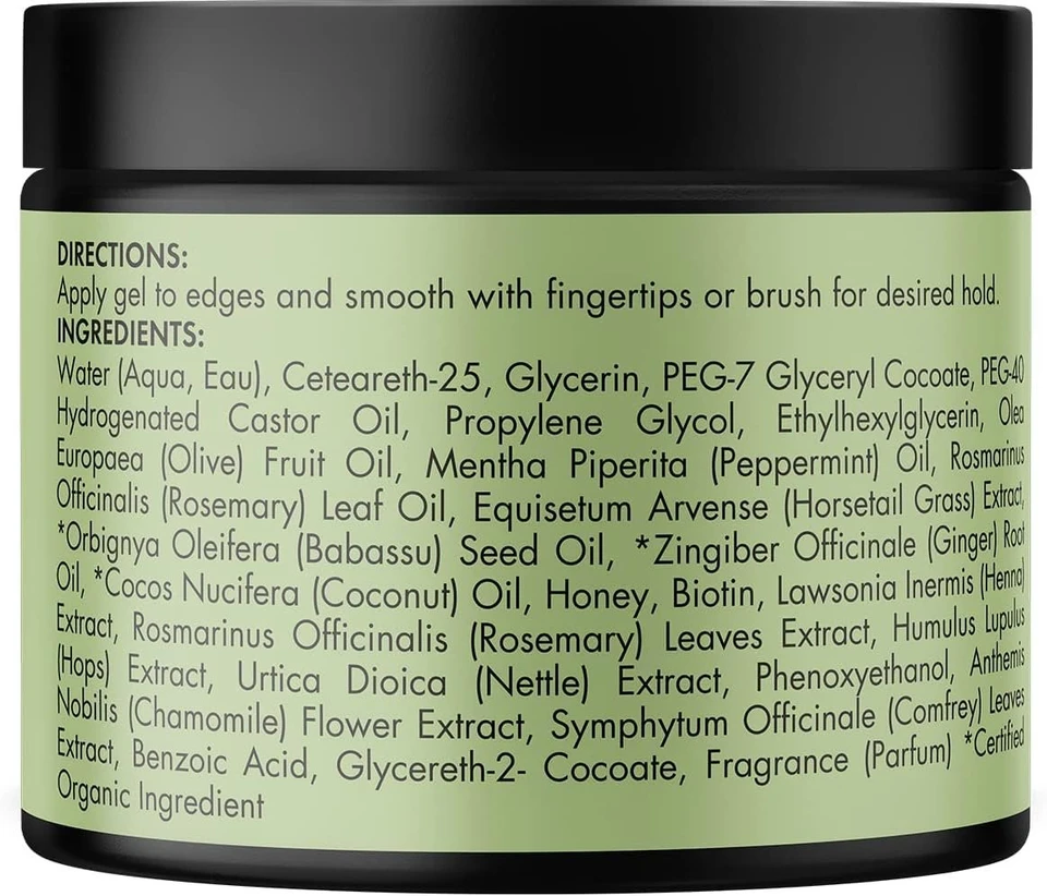 Mielle Organics Rosemary Mint Strengthening Edge Gel For Sleeking And Taming Hair, 57 g