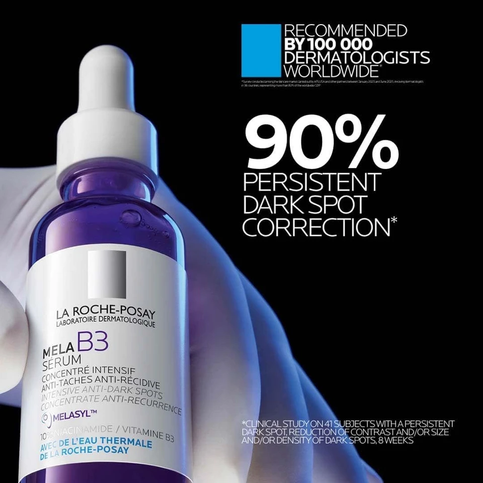 La Roche-Posay Mela B3 Niacinamide Face Serum; Dark Spot Corrector with Melasyl Anti-Aging Technology; Treats Pigmentation; Sun Spots, and Acne Marks for All Skin Types 30ML