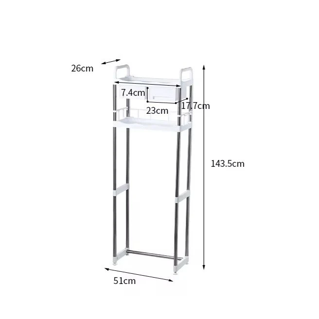 Western-style bathroom cleaning supplies organizer stand