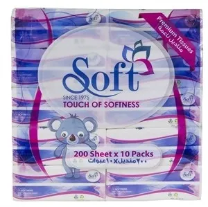 سوفت مناديل وجه 200 منديل 10 علب
