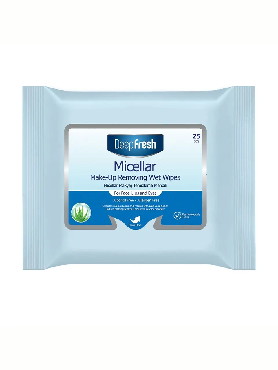 مناديل إزالة المكياج بحمض الهيالورونيك بحجم ٢٥ قطعة