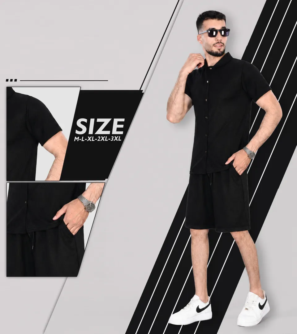 طقم شورط جاكار زبدة طري ومريح برودة غير شكل😎
