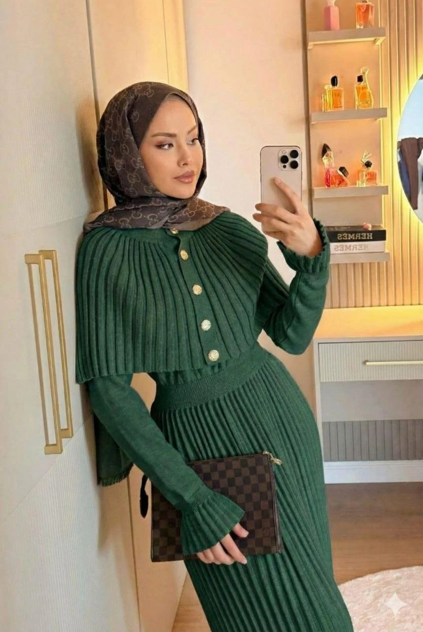 طقم فستان تريكو