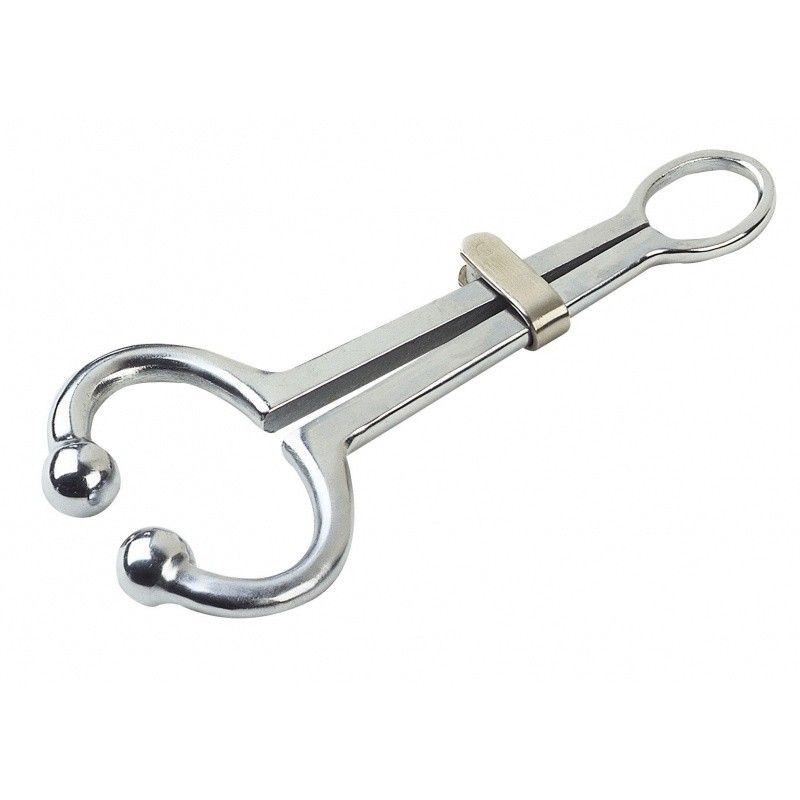 Bull holder HARMS 19 cm, slide adjuster, stainless steel