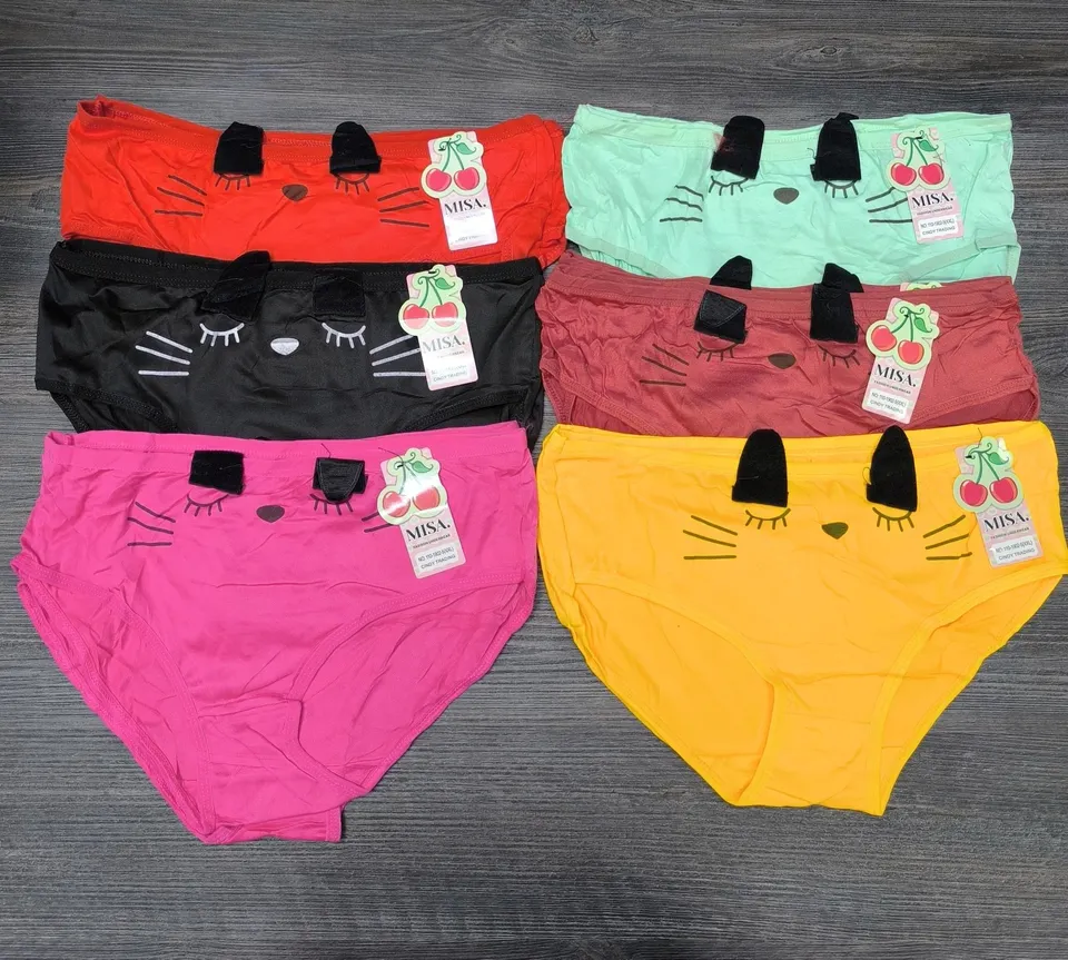 12 قطعة كيلوت نسائي موديل القطة 😻 🌸