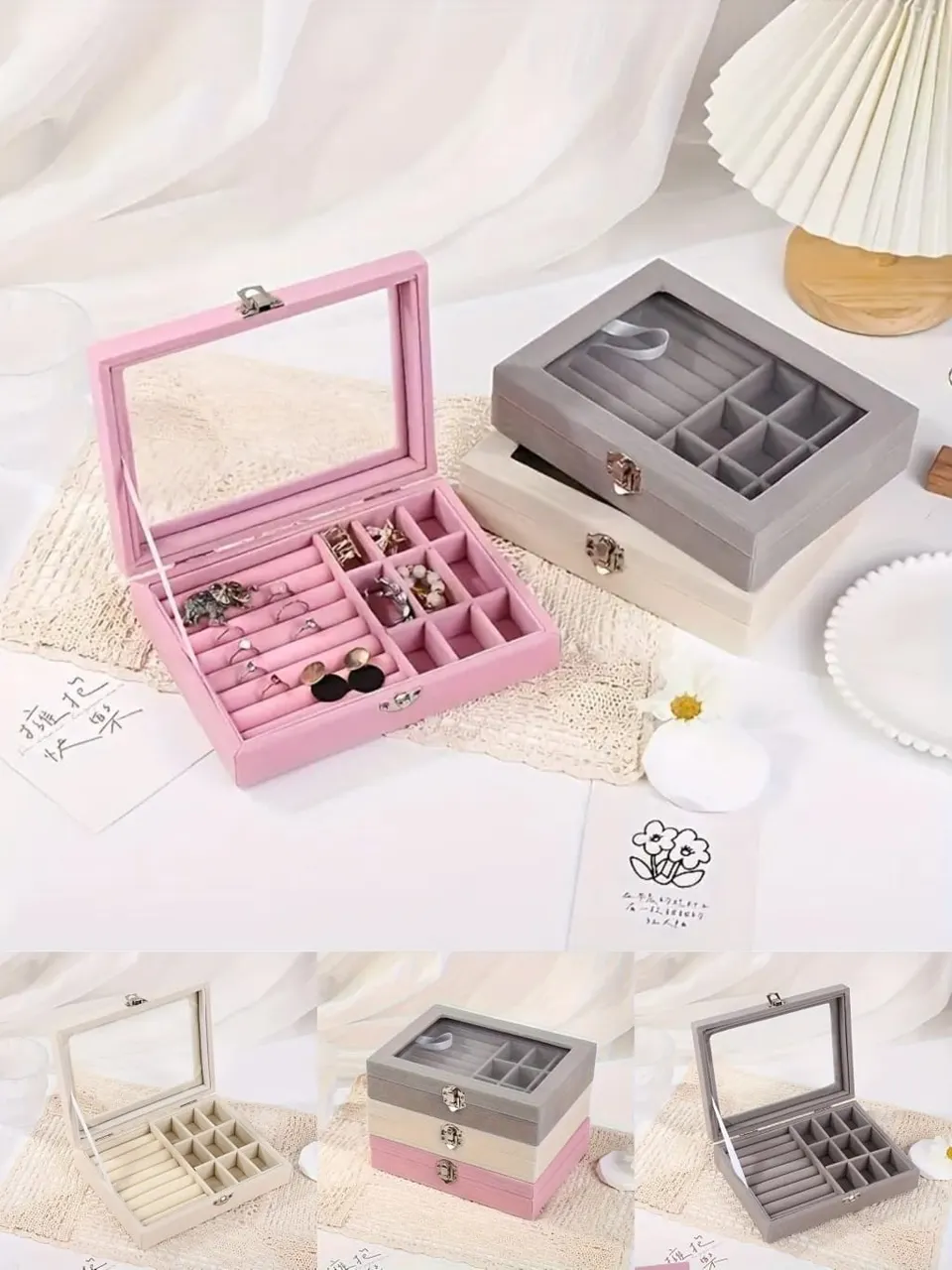 صندوق مجوهرات مخمل