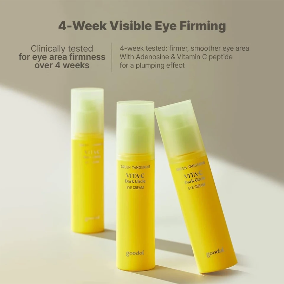 Goodal Green Tangerine Vitamin C Dark Circle Eye Cream | Intensive Dark Circle Relief and Elasticity Treatment, Gentle, Non-irritating, Anti-Aging and Anti-Wrinkle Care