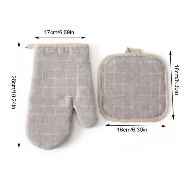 طقم قفازات الفرن المعزولة من قطعتين