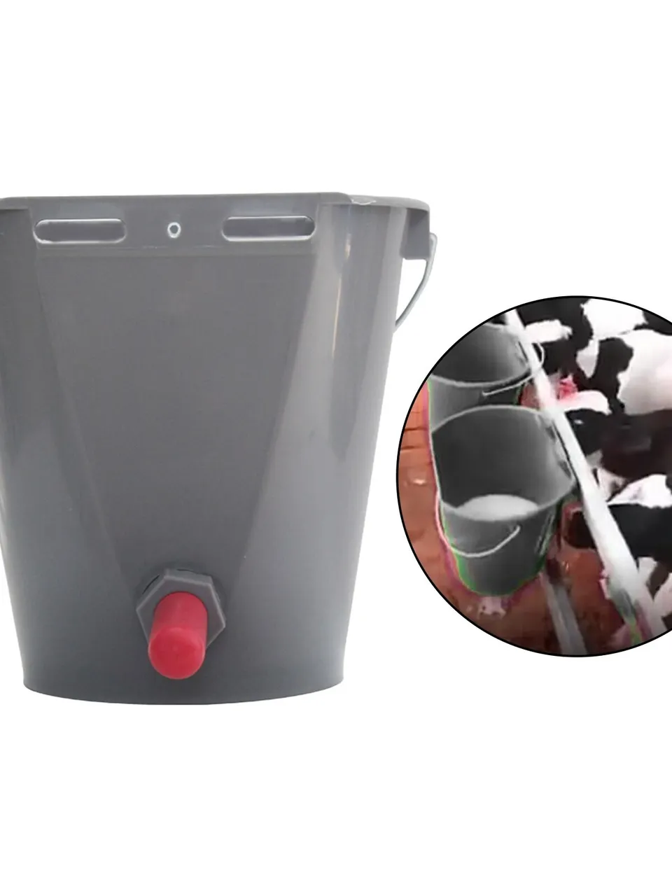 دلو ( جردل ) تغذية العجول البلاستيكي بحلمة واحدة