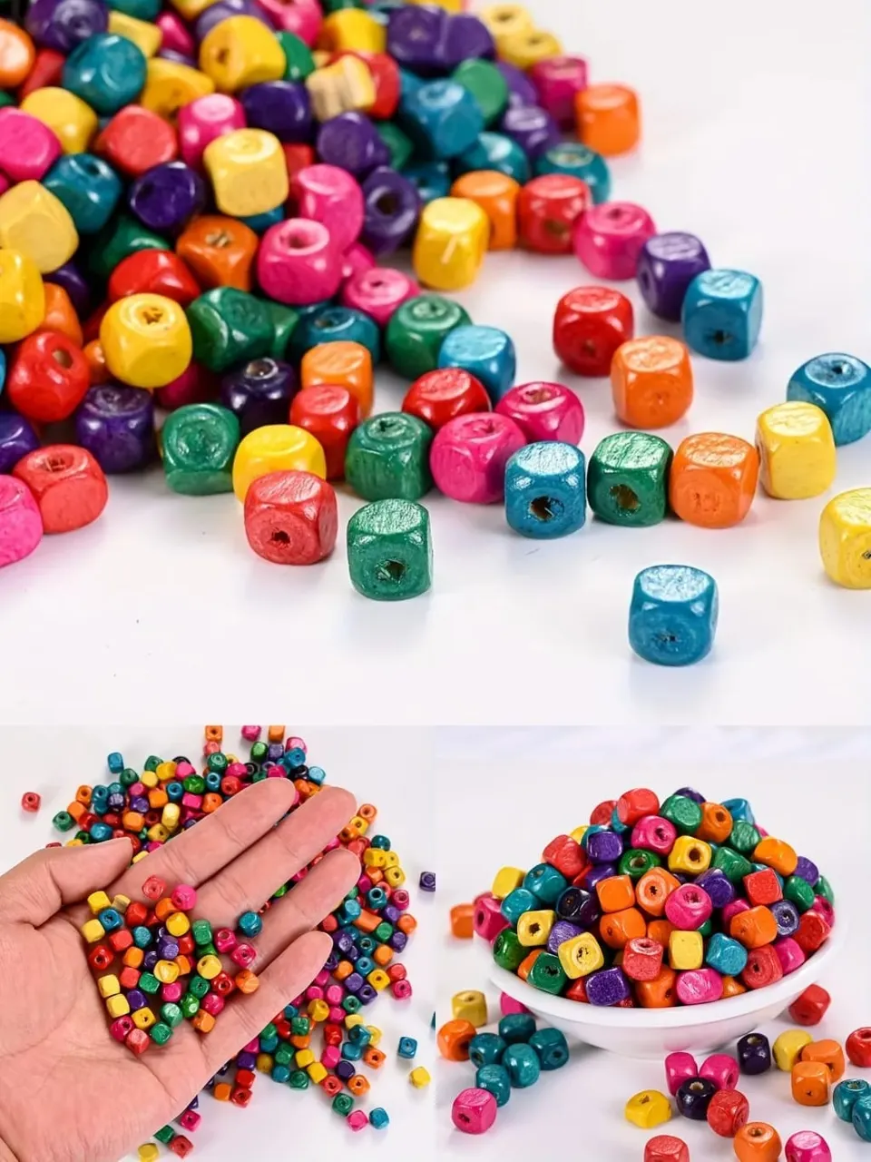 حبات خشبية الوان متعددة