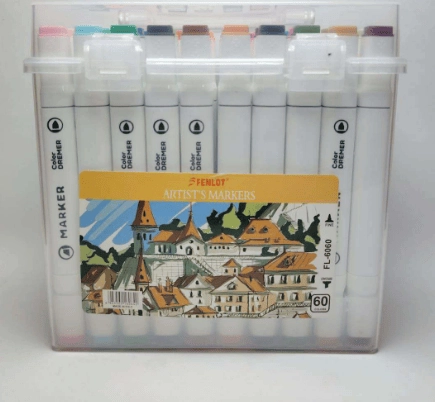 Two Color Side Marker ruby - Double Sided Markers 60 Colors
