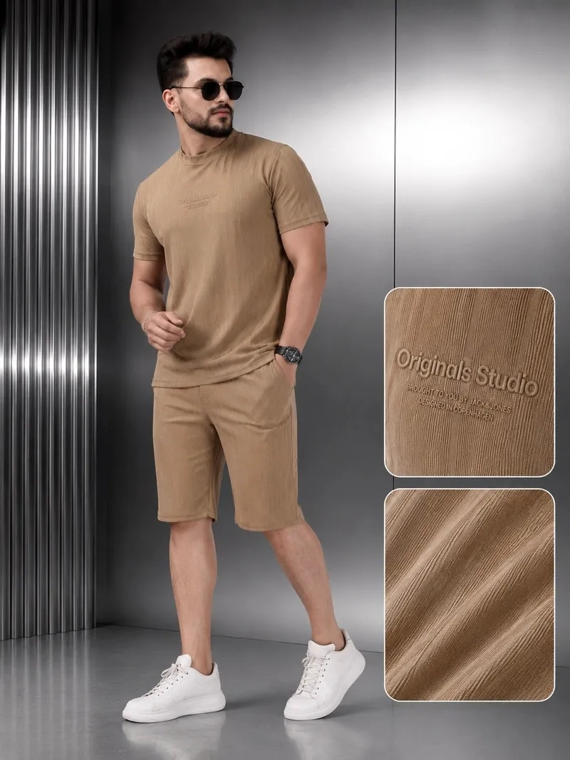 طقم رجالي شورط تيشرت جاكار ليكرا 😎💪