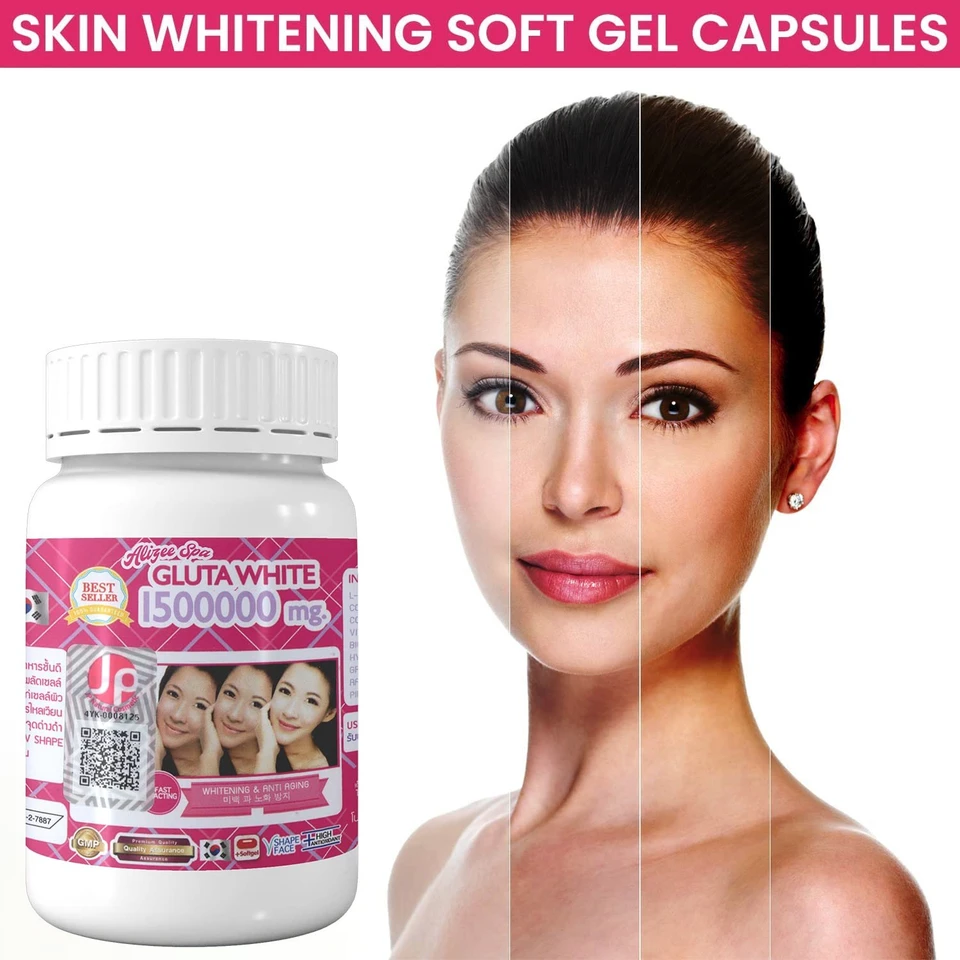 Supreme Gluta White 1500000mg Glutathione Softgels Thailand x 2 Bottles