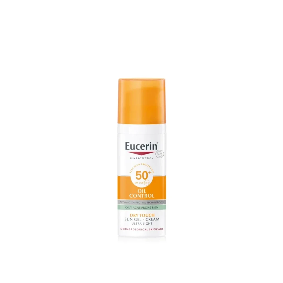 Eucerin Face Sunscreen Oil Control Gel-Cream Dry Touch, High UVA/UVB, SPF 50+, Light Texture Sun Protection, Suitable Under Make-Up, For Blemish-Prone Skin, 50ml
