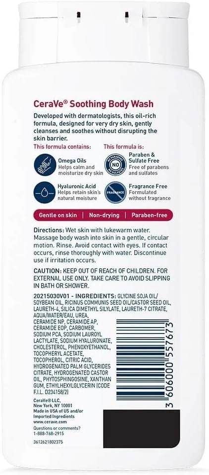 cerave soothing body wash 296ml