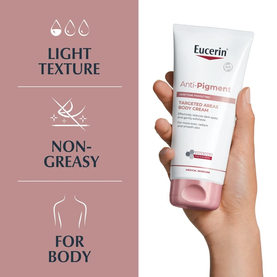 Eucerin Anti-Pigment Body Cream to Perfect Skin Tone, Targeted Areas, Reduce Dark Spots and Soft Skin 200ml | With thiamidol, skin care reduces pigment spots, gently exfoliates, regenerates & smooths the skin