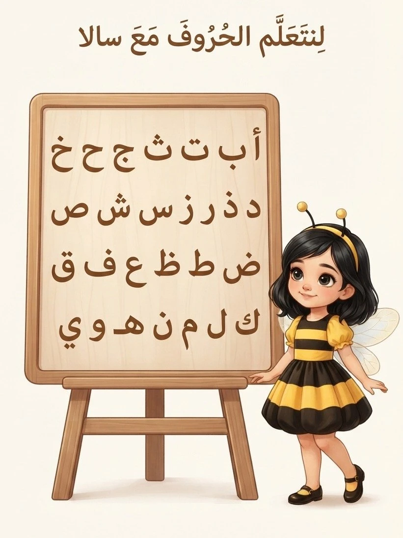الكتاب الاول(الستوى الاول ) :لنتعلم  الحروف مع سالا