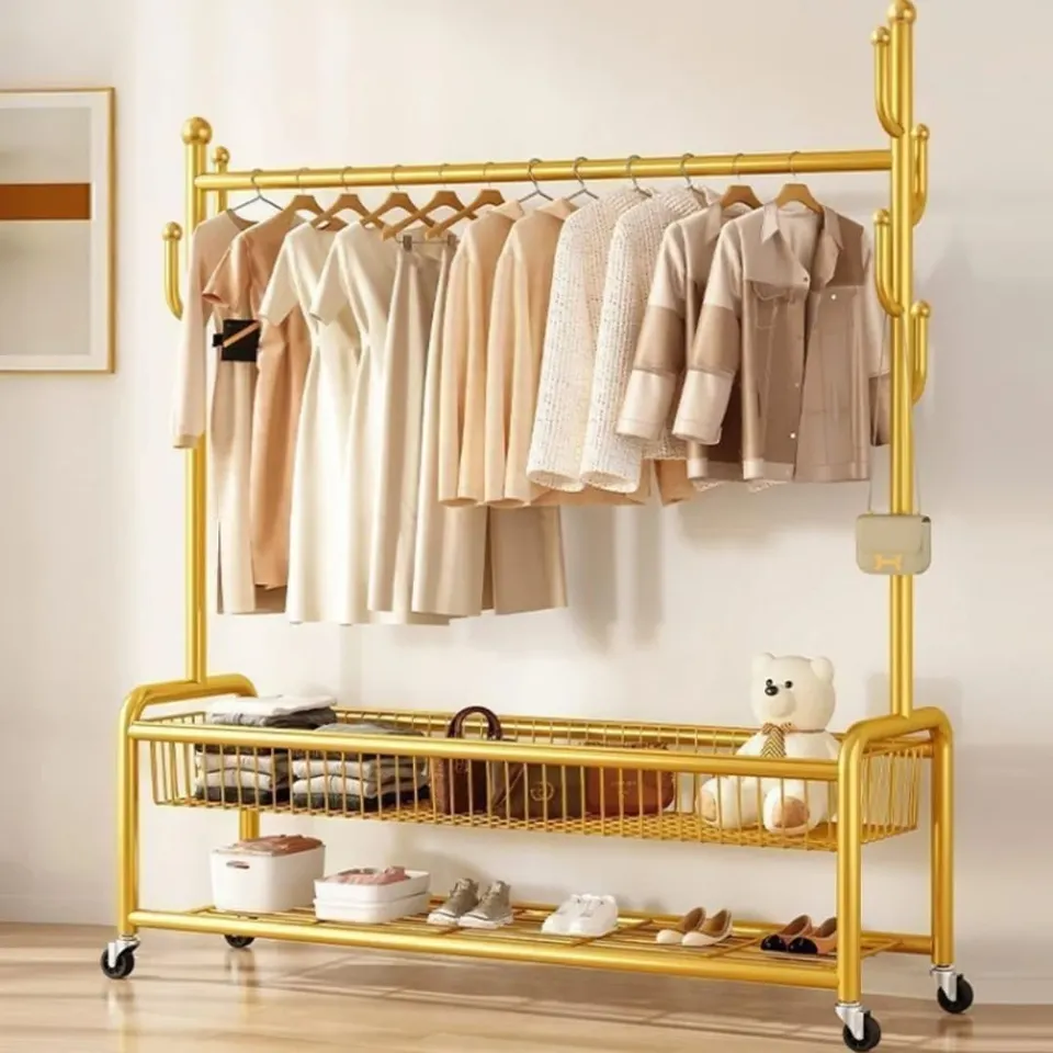 ستاند ملابس متعددة الاستخدامات مع رف سفلي