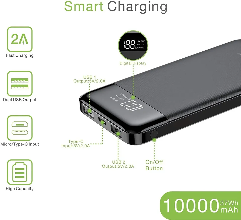 Veger 10000 mAh Power Bank with Display