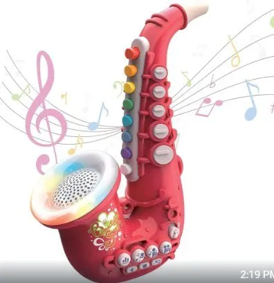 ساكسفون موسيقي للأطفال بإضاءة ملوّنة (Kids Light-Up Saxophone)