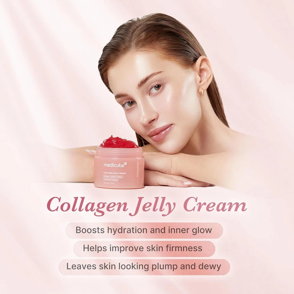 medicube Collagen Jelly Cream- Niacinamide & Freeze-Dried Hydrolyzed Collagen - Boosts skin's barrier hydration and gives 24h Glow & Lifted Look 110ml