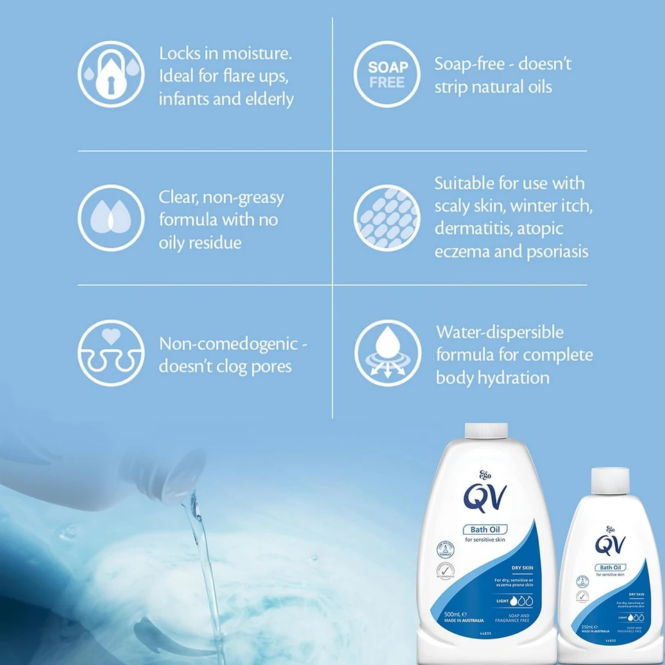QV Bath Oil, to manage dry skin conditions 500ml