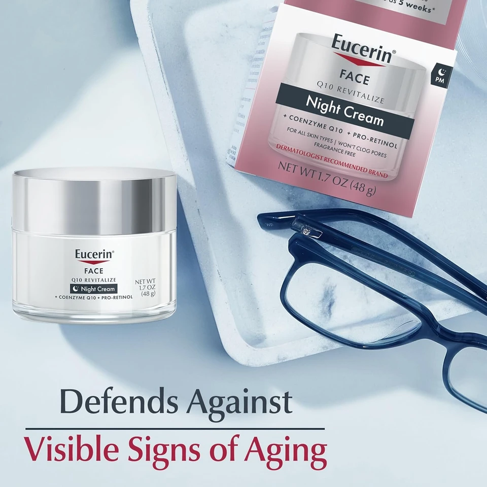 Eucerin, Face, Q10 Revitalize, Night Cream, Fragrance Free 48g