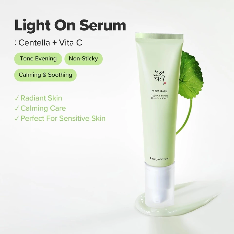 Beauty of Joseon Light On Serum Vitamin C Centella Dark Spot Fine Lines Pigmentation Correcting Serum, Hydrating Moisturizer, Korean Skin Care for Men and Women, 30ml