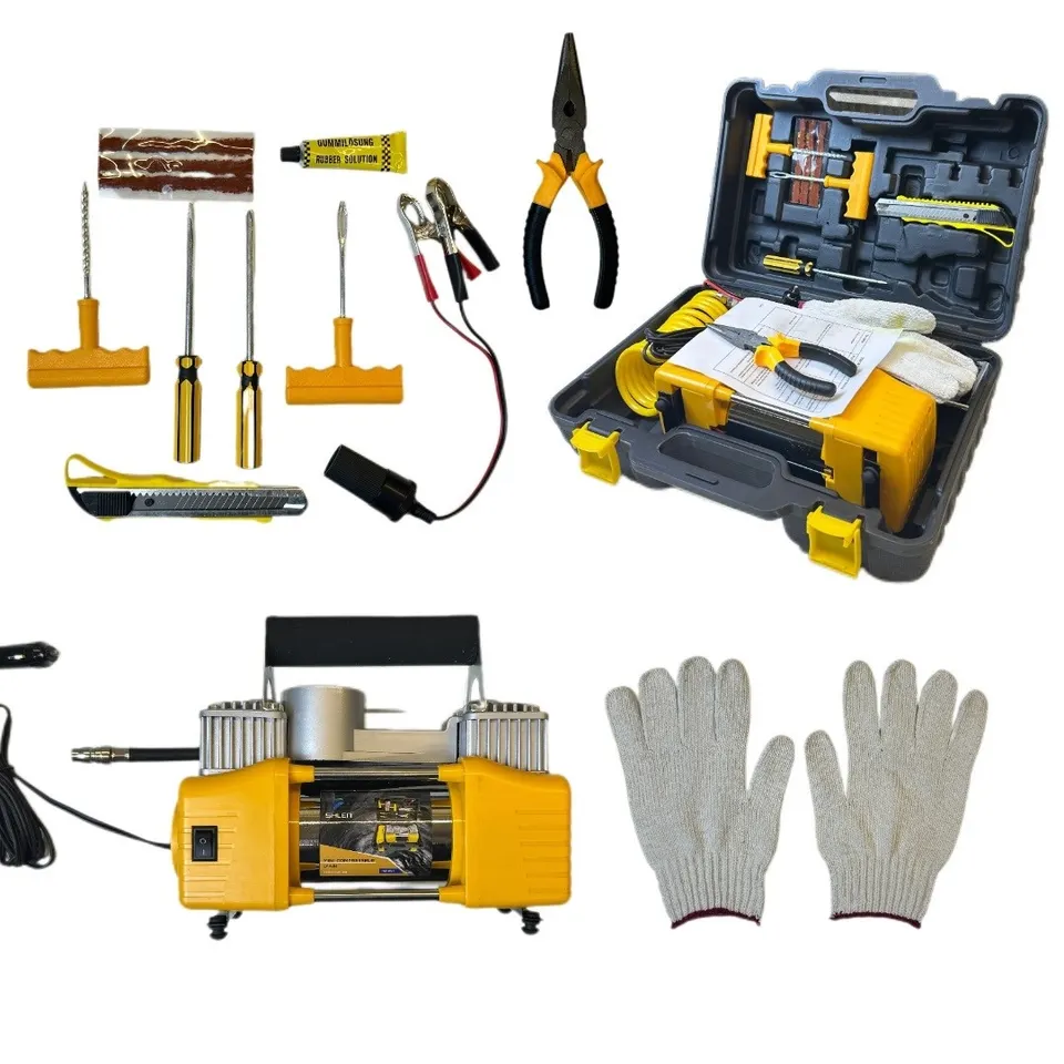 عدة تصليح اطارات و منفاخ هواء