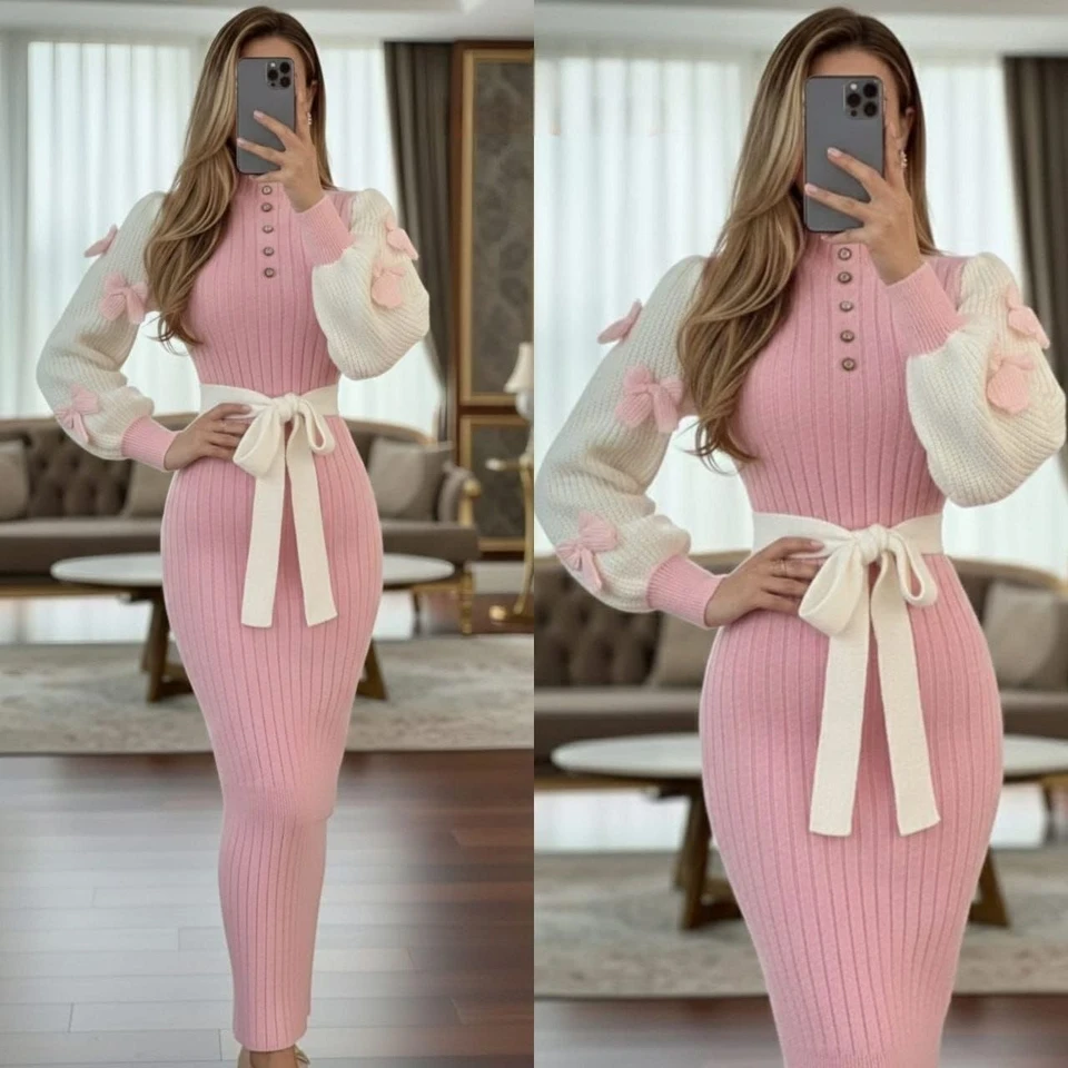 فستان تريكو طويل