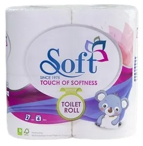 سوفت ورق تواليت طبقتين 4 رولات