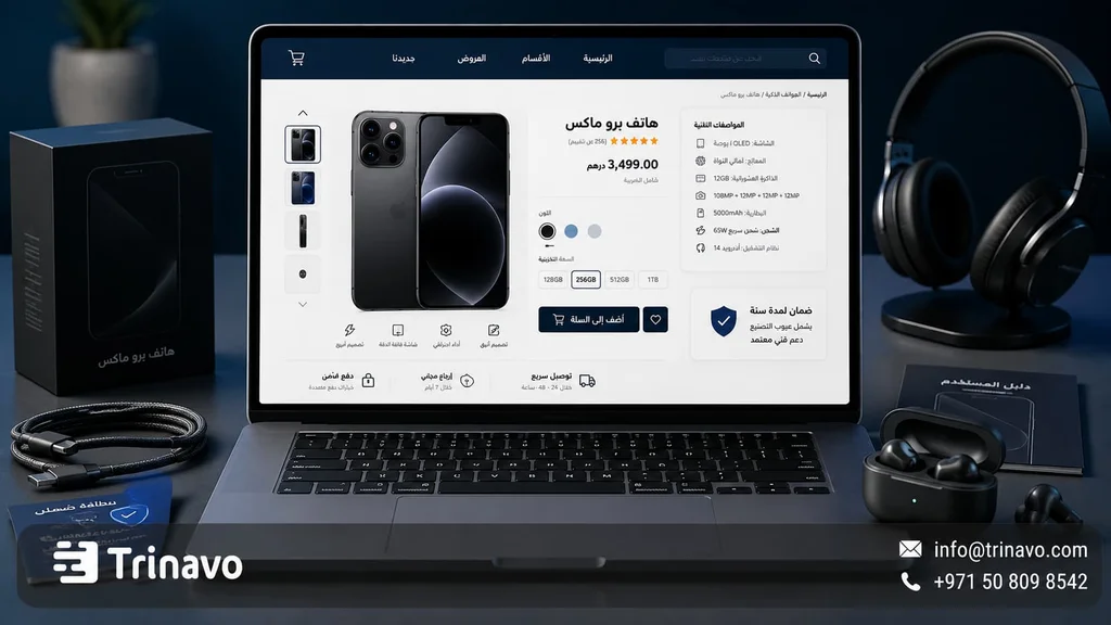 عناصر تصميم متجر إلكترونيات وأجهزة تقنية ناجح