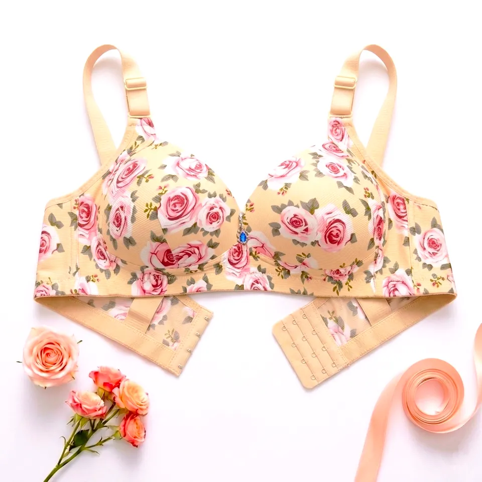 ستيانة زهرة الربيع الكيوت حشوة عادي قالب كبير🌸✨