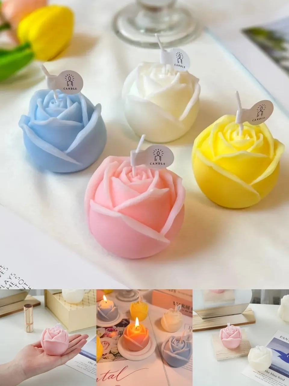 شمعة معطرة شكل وردة