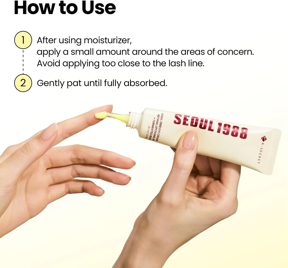 K-SECRET SEOUL 1988 Retinal Eye Cream – Formulated with Advanced Retinal Liposome 4% and Fermented Bean for Dark Circles and Fine Line Care | Korean Skincare, 30ml