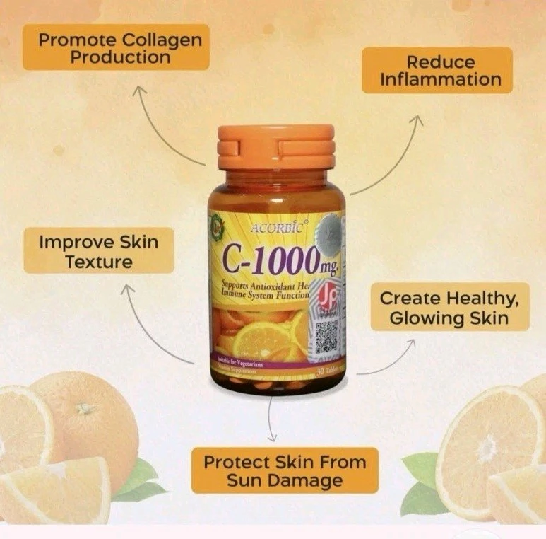 Acorbic Vitamin C-1000mg Tablets – High Strength Antioxidant & Immune Support (30 Tablets)