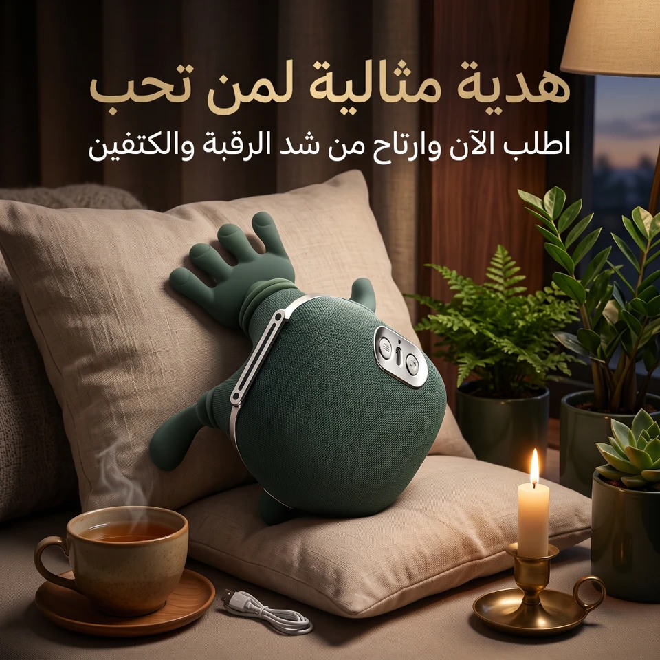 جهاز تدليك للرقبة والكتفين لاسلكي - تصميم مبتكر لراحة العضلات   