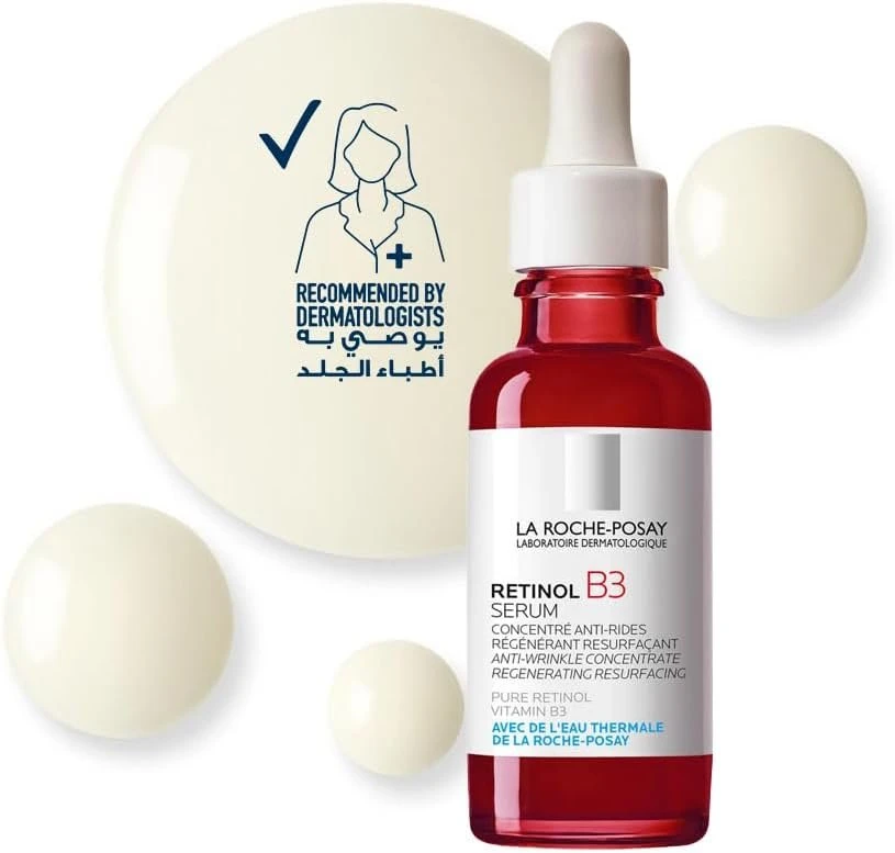 La Roche-Posay Retinol B3 Face Serum with Vitamin B3; Anti-Aging Face Serum for Lines, Wrinkles & Premature Sun Damage to Regenerate & Resurface Skin 30ML | Anti-aging retinol serum for face. 