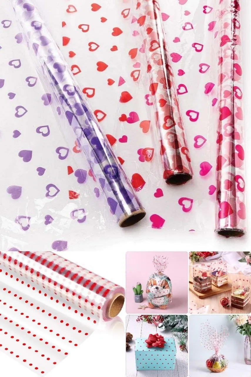 رول سيلوفان شفاف مرقط